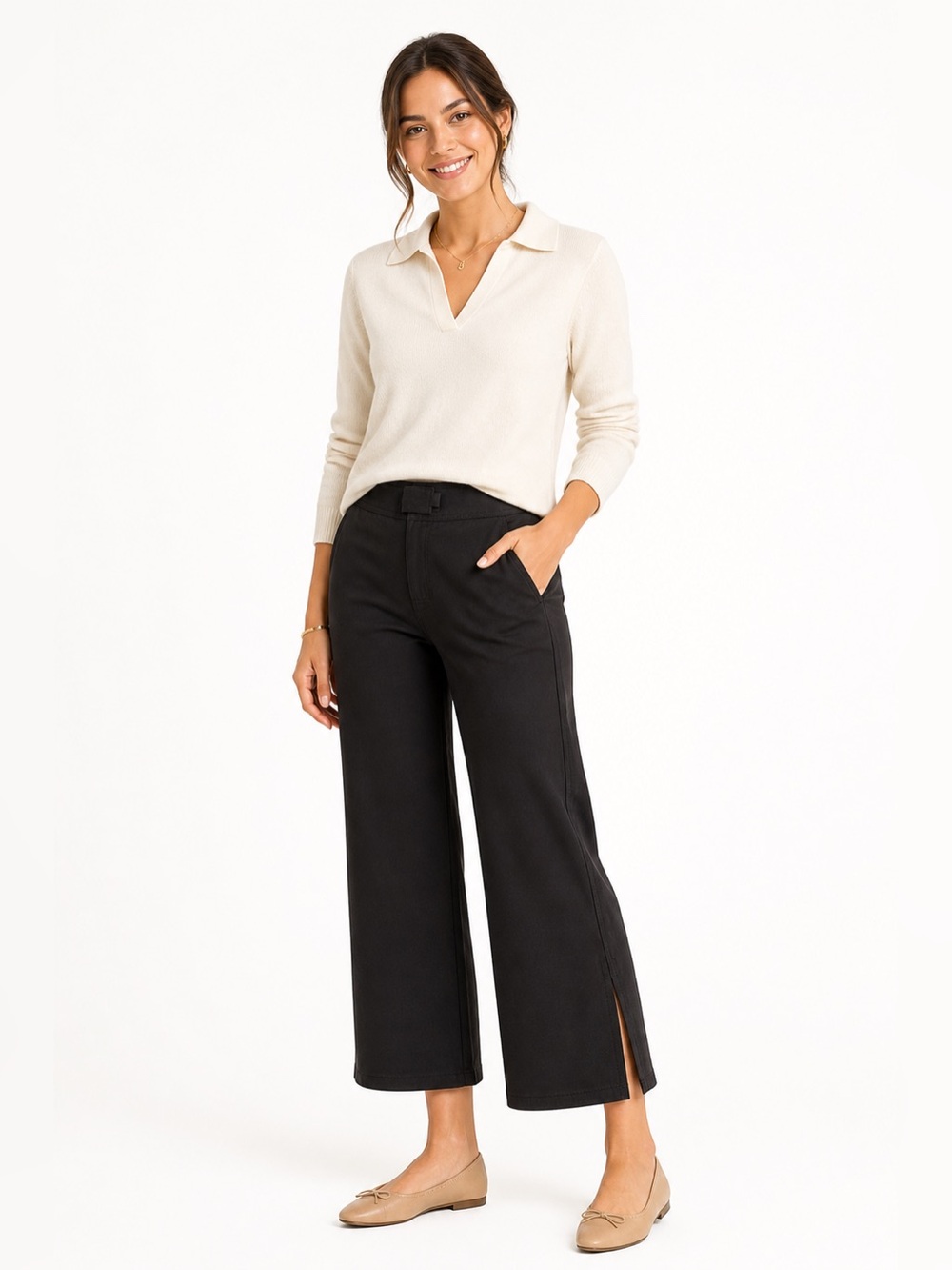 Patagonia Black Wide-Leg Split-Hem Pants